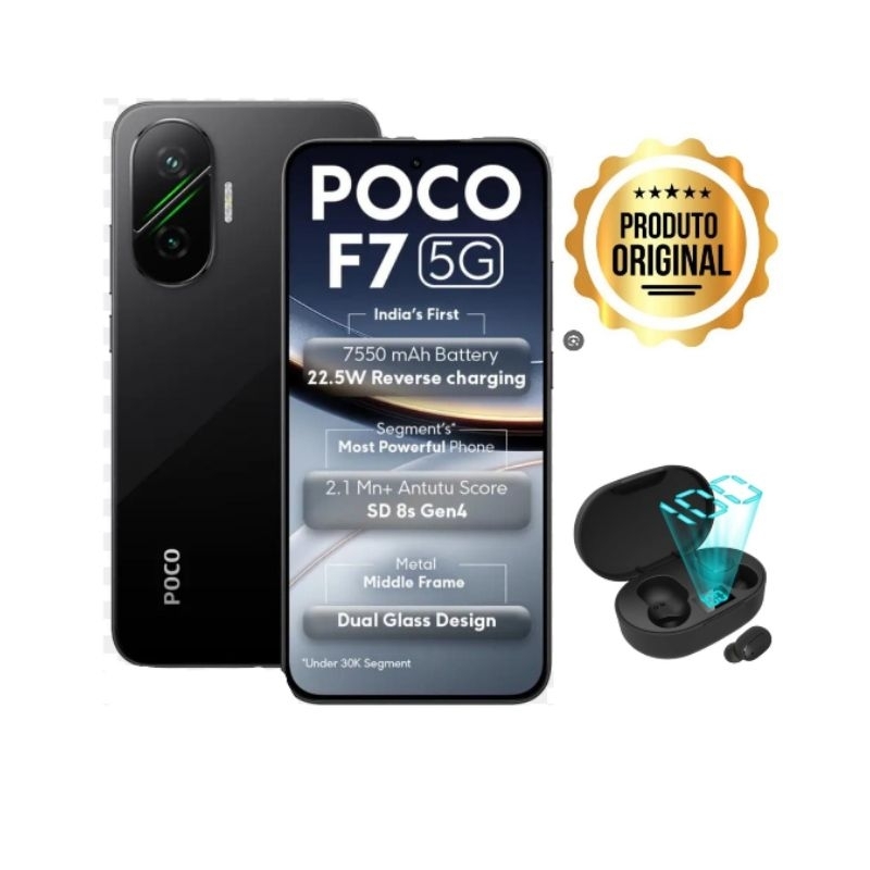 Xiaomi Poco F7 512 GB 12 RAM GLOBAL + FONE DE BRINDE | Shopee Brasil
