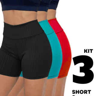 Kit C/3 Bermudas Suplex 3D Fitness Plus Size Shorts Legging Diversas Cores Do M AO G3
