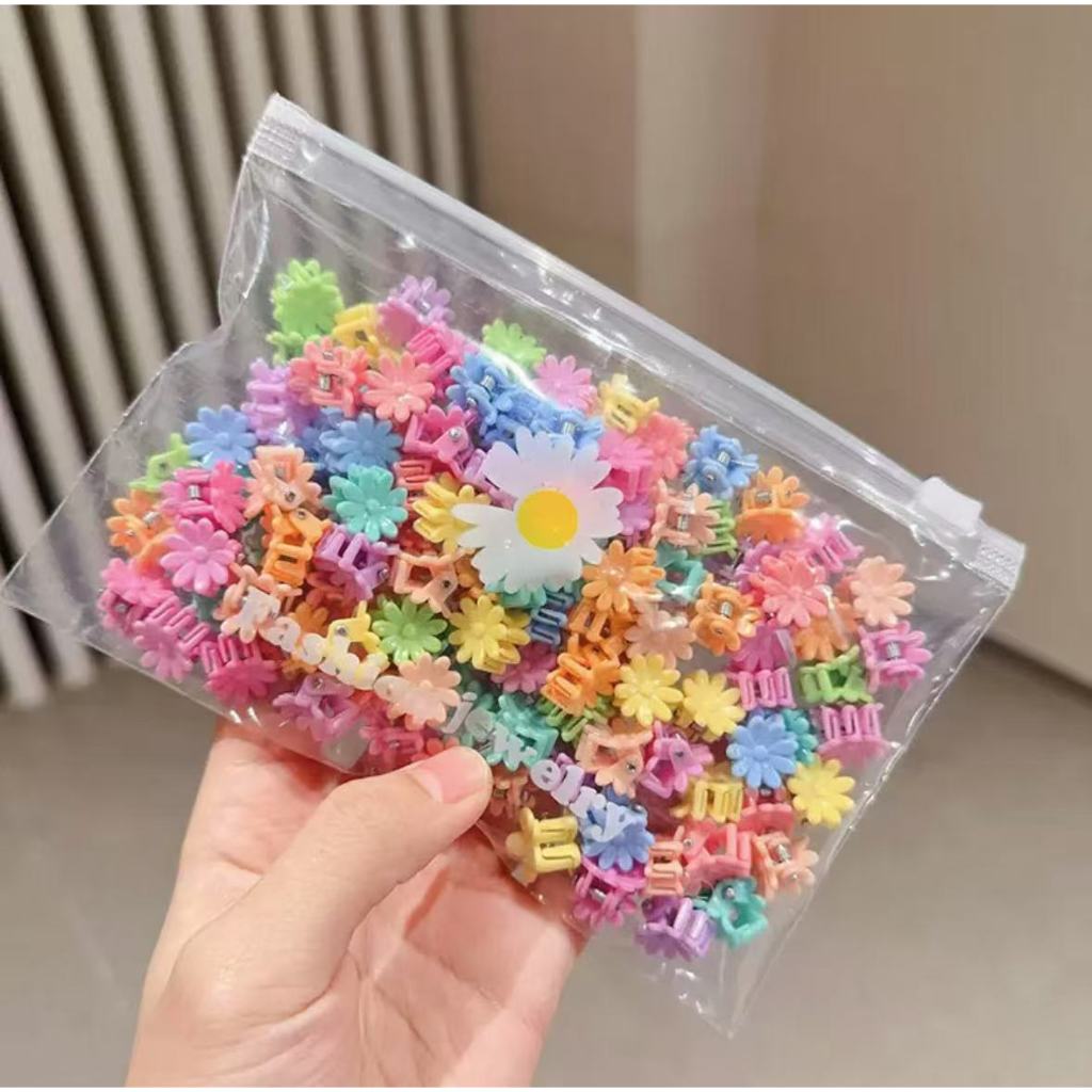 Kit 50 Grampos de Cabelo c Flores Infantil