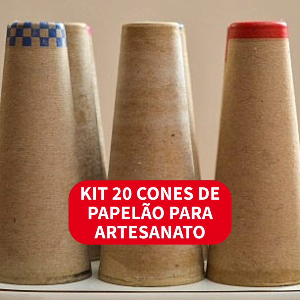 Kit 20 Cones de Papelão Para Artesanato - Cones Vazios Sem linha ...