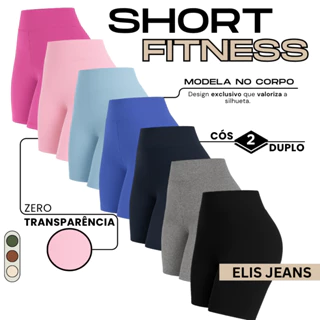 Shorts Feminino Fitness Meia Coxa Short Cintura Alta Bermuda Legging Zero Transparência em Oferta na Shopee