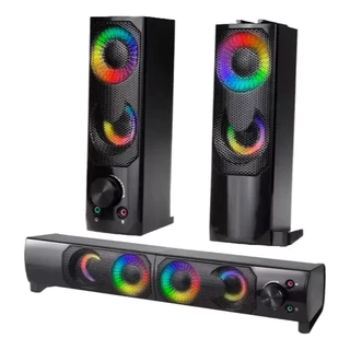 Caixa De Som Subwoofer Soundbar Portátil Para Computador Notebook PC Gamer Celular USB P2