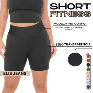 Shorts Feminino Fitness Meia Coxa Cintura Alta Bermuda Legging Zero Transparência em Oferta na Shopee