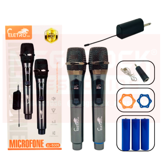 Kit 2 Microfone Sem Fio Dinâmico Com Painel Altomex M-997W/lukton ht ...