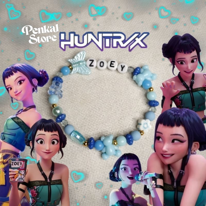 Pulseira Zoey Huntrix Kpop Demon Hunters Guerreiras do Kpop K-pop