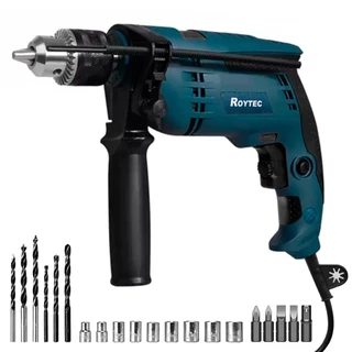 Furadeira De Impacto 1/2 13mm 127v-220v Com Jogo De Brocas Bits + Maleta Acessórios Profissional