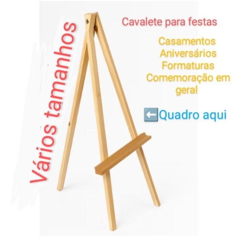 Cavalete de madeira para festas casamentos aniversários form