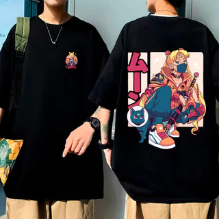 Camiseta Oversized Sailor Moon Feiticeira Anime Mangá Camisa Unissex 100% Algodão