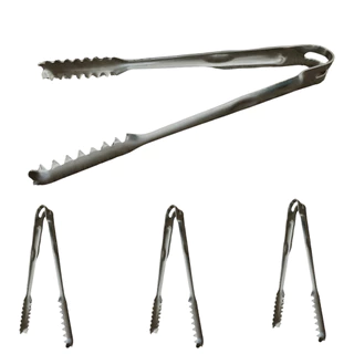 Kit 4 Pegador de alimentos multiuso inox 15cm salada pães churrasco gelo macarrão massas