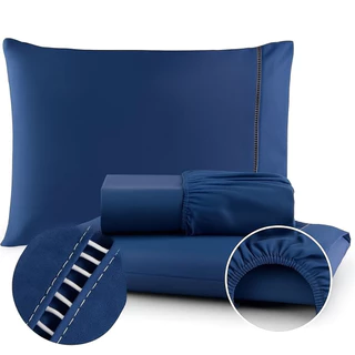 Jogo de Lençol 400 Fios Cama Casal Queen King Solteiro Micropercal Ponto Palito em Oferta na Shopee