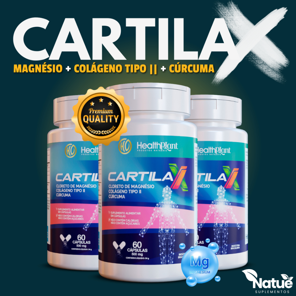 Cartilax (Colágeno Tipo 2 - Cloreto Magnésio - Cúrcuma) em Cápsula ...
