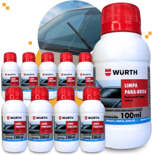 Kit Limpa Para Brisa Wurth 100ml Fluido Liquido Limpeza Parabrisa Automotivo Carro Limpador em Oferta na Shopee