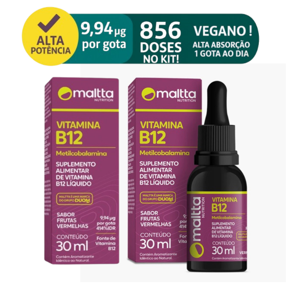 Kit 2x Vitamina B12 Metilcobalamina Líquida 30ml | 856 Doses | Alto ...