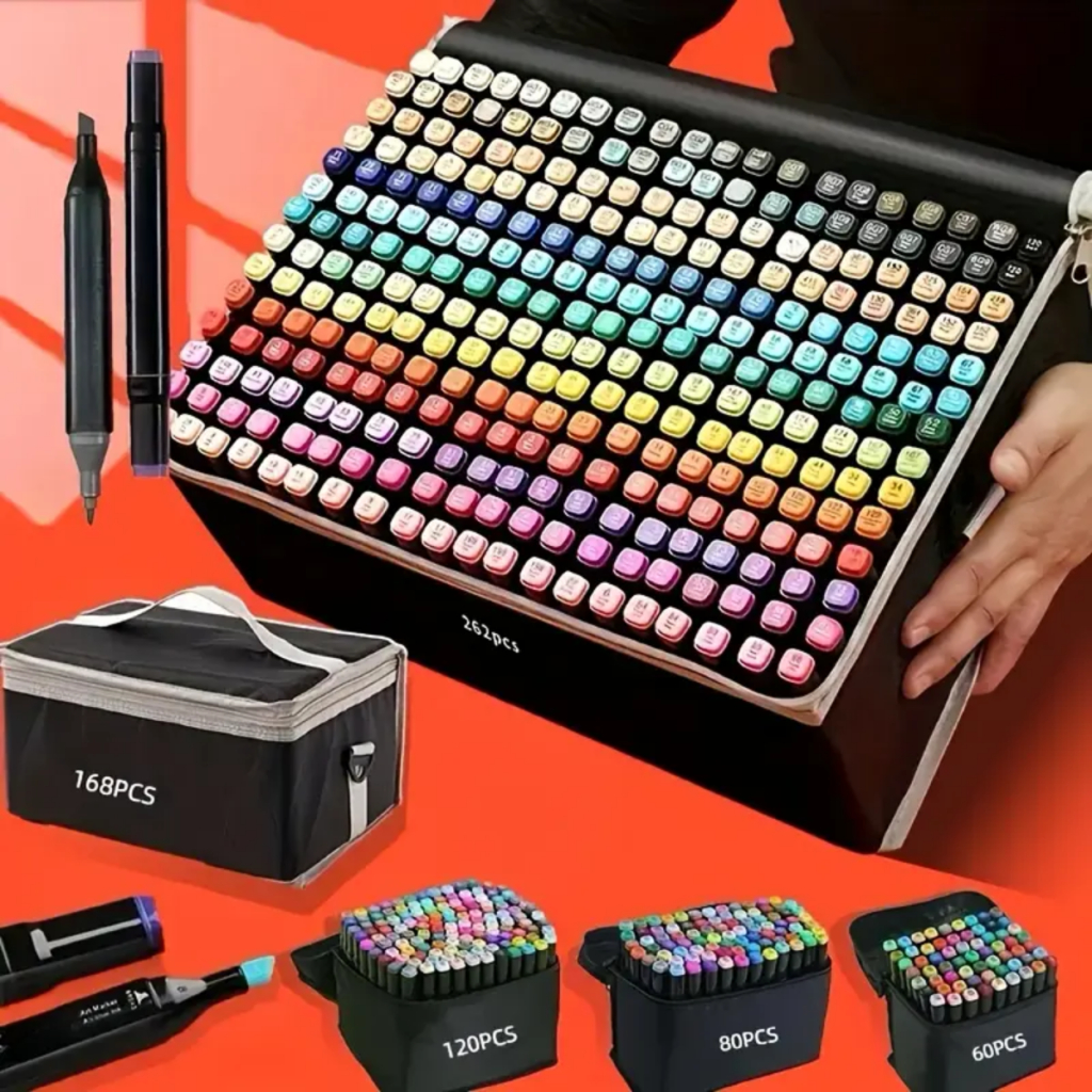 80/120/168/262 Cores Caneta Marcadora Canetinhas Coloridas Kit Com