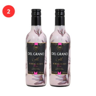 2un Mini Vinho Tinto Suave Gold 250ml Del Grano