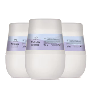 Kit com 3 Desodorantes Roll On Antitranspirante Natura Tododia 70ml Algodão Erva Doce e outros