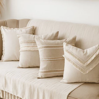 4 Capas de Almofadas Design Estilo Rustico Elegante Boho Franjas