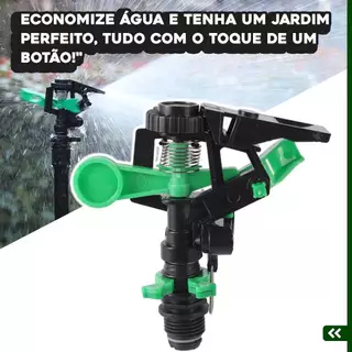 Kit Irrigador de Jardim Girátorio Profissional Resistente com Jatos Com Estaca Grama Plantação