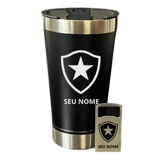 Copo Térmico Botafogo Personalizado com Nome Aço Inox 500ml Presente