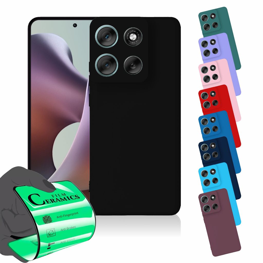 Capa Capinha Anti Queda Aveludada + Película Para Moto Edge 60 Fusion