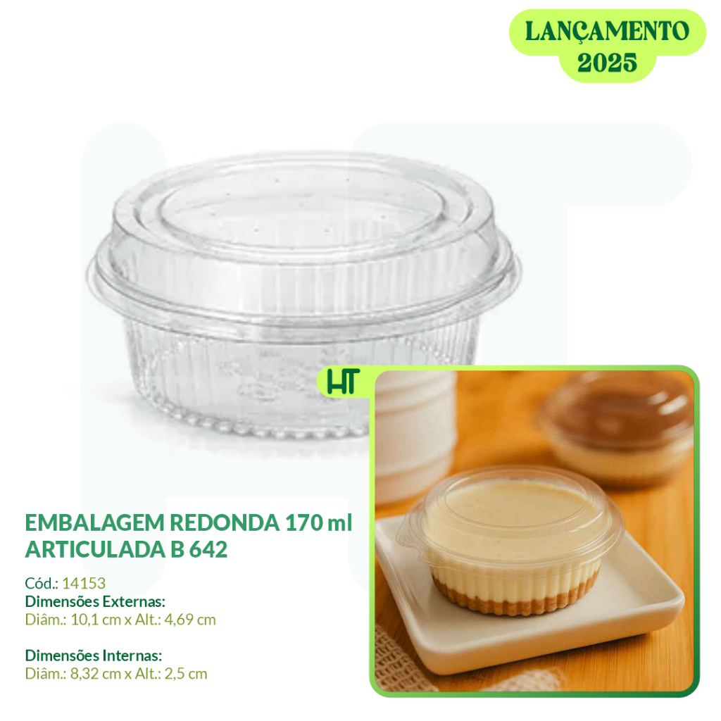 KIT 10~50 Embalagem Redonda 170 ml Articulada B 642 - BWB 14153 ...