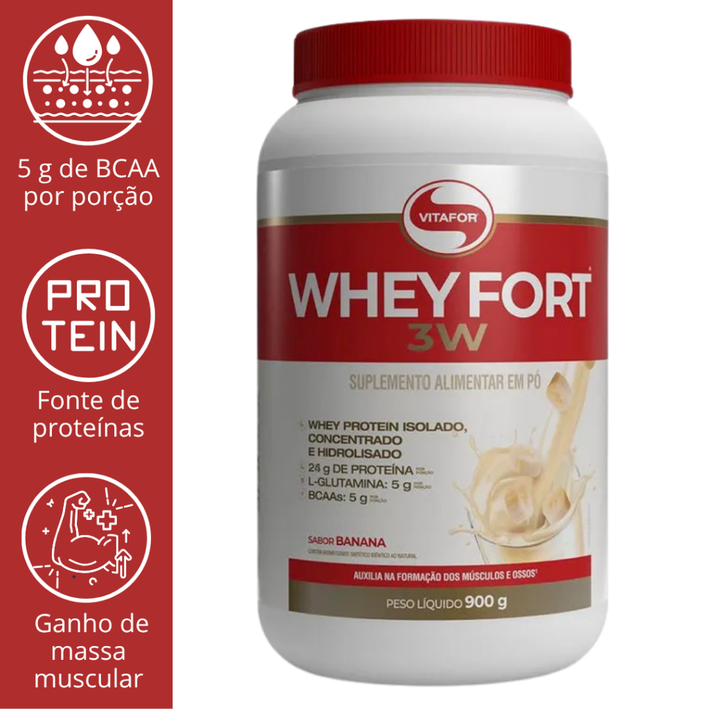 WHEY FORT 3W POTE 900G - VITAFOR