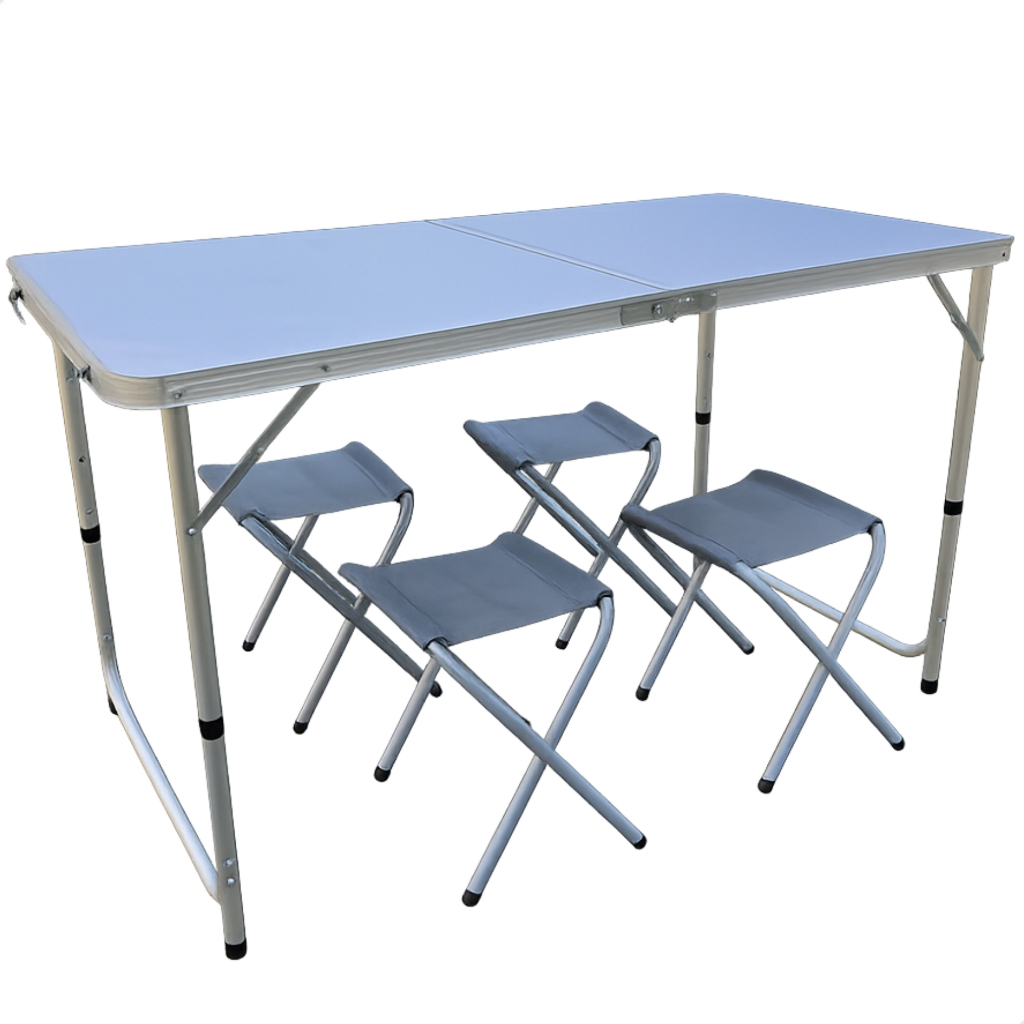 Mesa de Camping e Praia Dobravel Vira Maleta Portatil Reforçada Com 4 ...