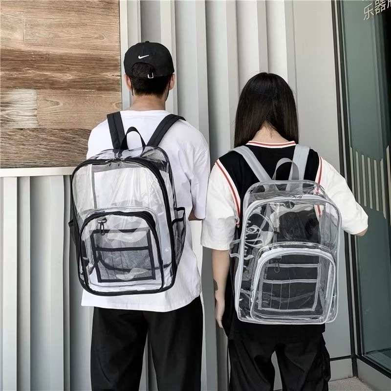 Mochila Transparente Resistente Adulto Infantil Feminina Masculina Enfermagem Barbeiro Maquiador Natação Escola Presidio