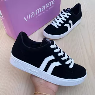 Tênis Sapato Feminino Via Marte Casual Confortável Lançamento Camurça em Oferta na Shopee