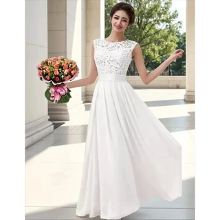 Vestido Longo Branco 47 Casamento Noiva Renda Civil Festa