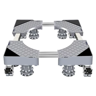 Suporte Para Geladeira / Maquina De Lavar E Fogão Inox Com Rodinhas Base Carrinho Móvel Flexível