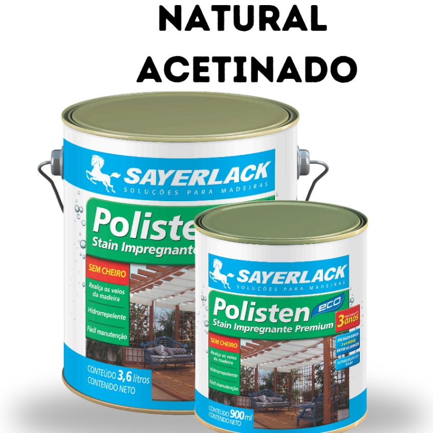 Polisten Base Água Stain Natural Acetinado 900 ml – Sayerlack ECO ...