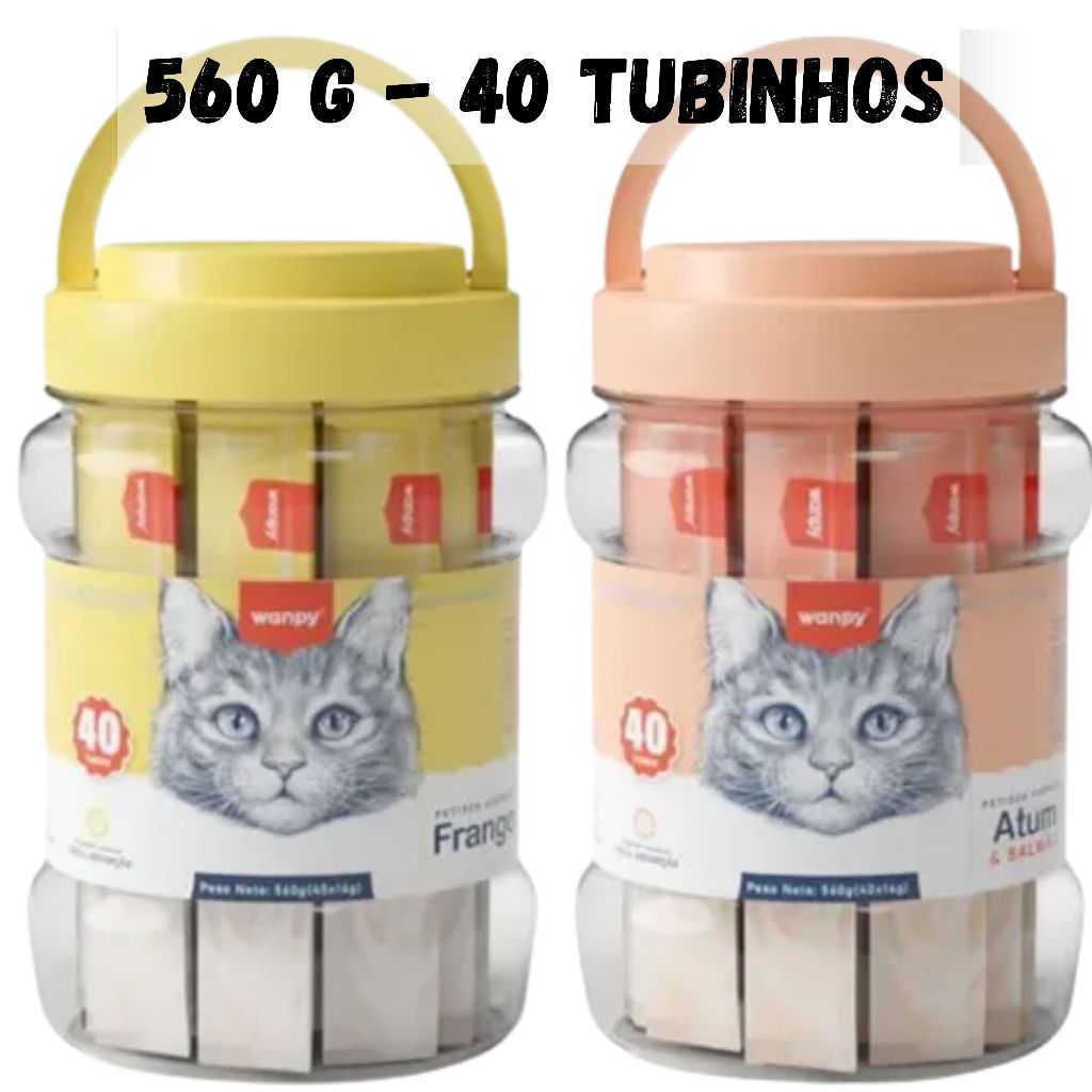 Petisco Cremoso Churu Truly Wanpy Gatos | 40 Sachês | Frango, Atum ...