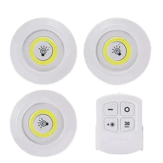 Kit 3 Lâmpada Luminária Led Spot Sem Fio Controle Remoto