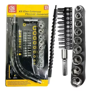 Kit Para Furadeira E Parafusadeira 21 Peças Chaves Universal Cor Kit-sq-4257