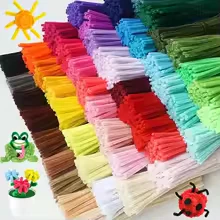Hastes de Chenile Coloridas – 10, 25, 50 ou 100 Unidades Limpador de Cachimbo Hastes de Torção Artesanato, DIY, Flore