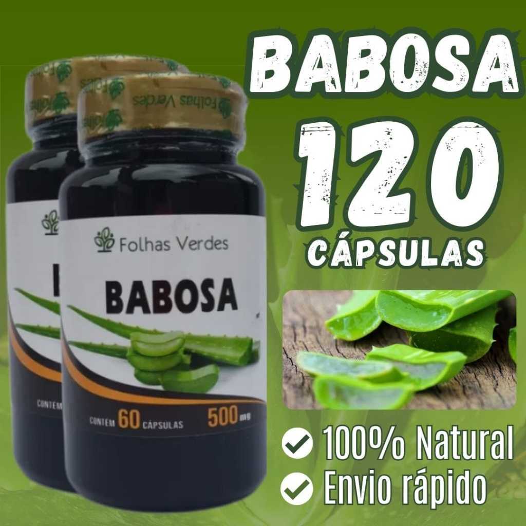 KIT 2 BABOSA 60 CÁPSULAS 500MG - 100% NATURAL | Shopee Brasil