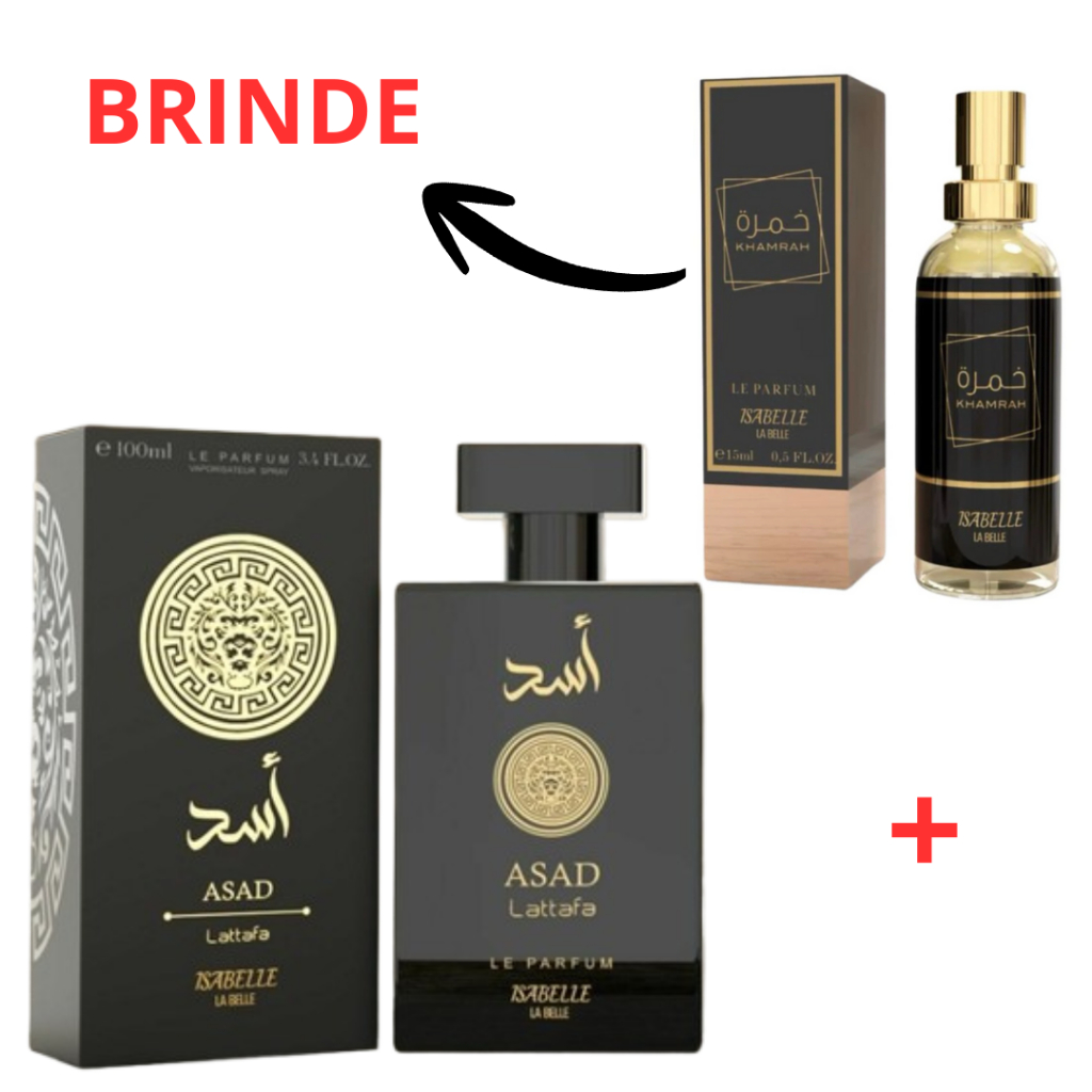 Kit Asad 100ml e Khamrah 15ml Perfume Arabe Isabelle Unisex Brind Alta ...