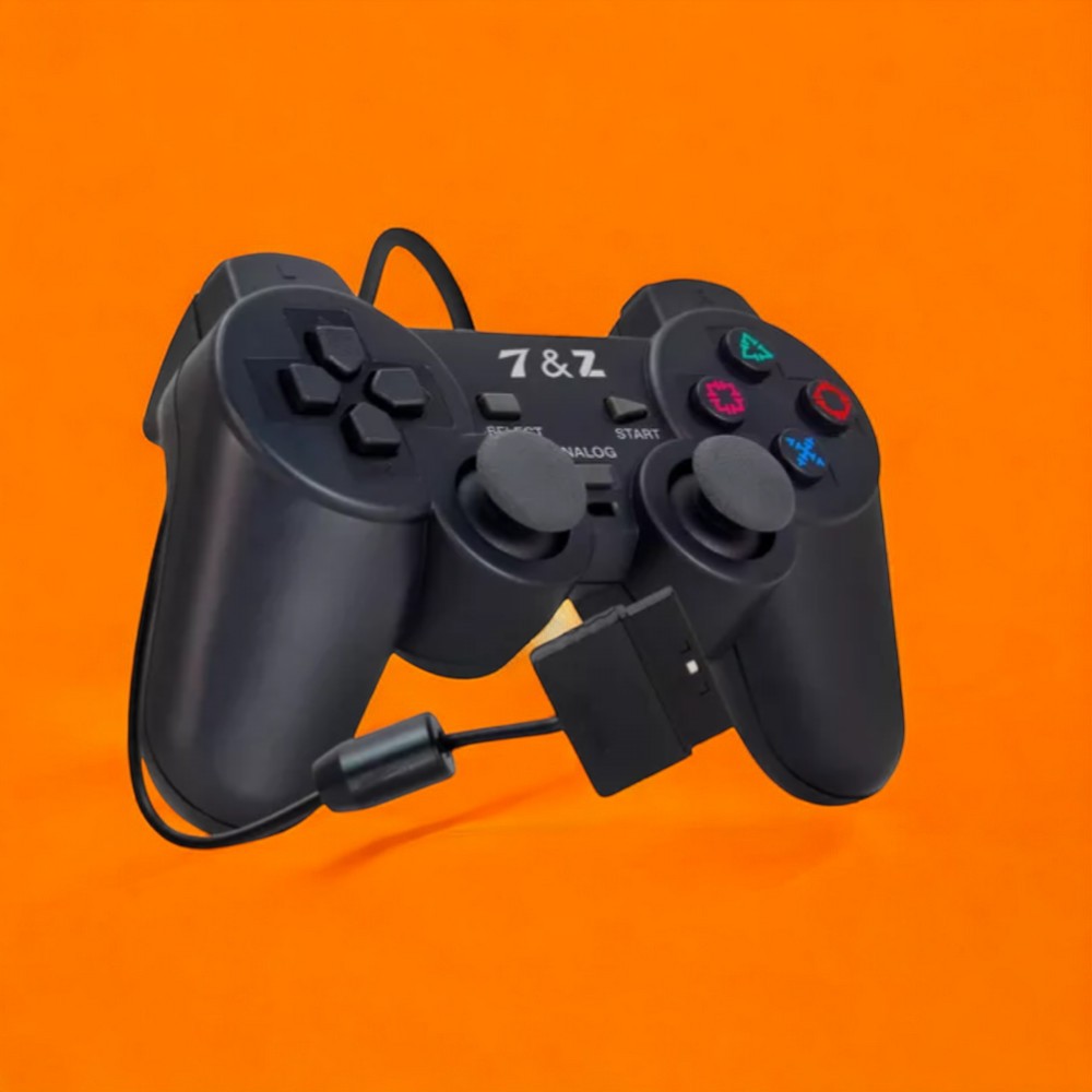 Controle Gamer PS2 - COM FIO - Cabo 1,5 metros Dualshock Analogico T&Z ...