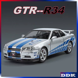 miniatura carrinho Nissan skyline GTR-R34 escala 1/24