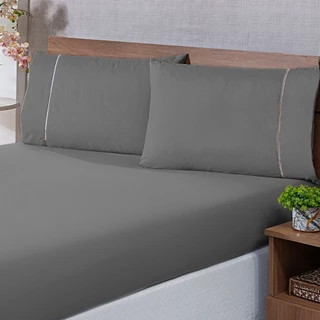 Jogo de Lençol 400 Fios Toque de Seda Ponto Palito Solteiro, Casal, Queen e King Não da Bolinha em Oferta na Shopee