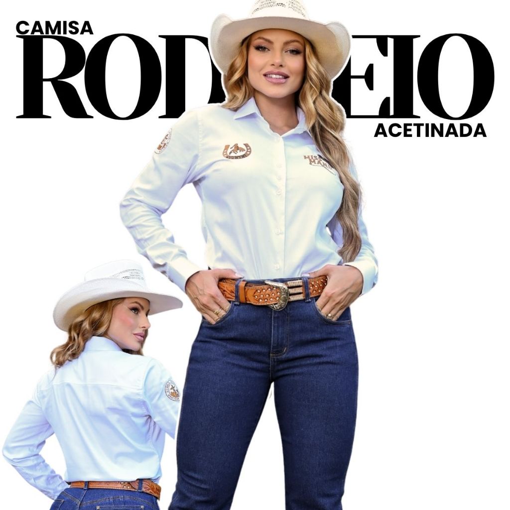 Camisa Social Feminina Acetinada Rodeio Country Cowgirl | Shopee Brasil