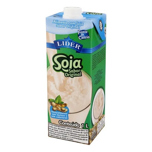 Leite de Soja Lider Sabor Original 1 Litro | Shopee Brasil