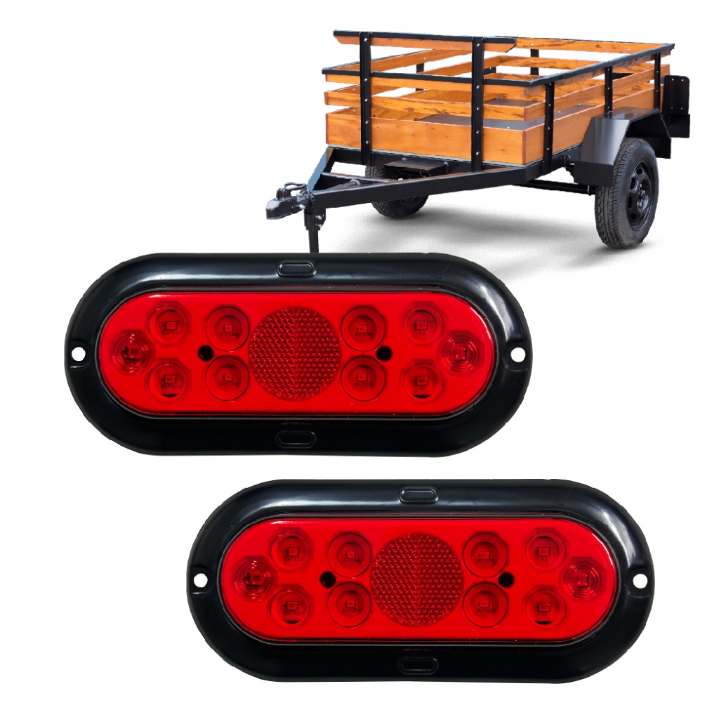 Par Lanterna Carretinha Led 12v 24v Reboque Vermelha Jet Bivolt ...