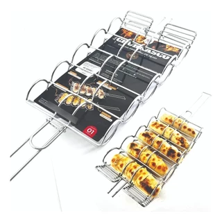 Grelha Para Pão De Alho Churrasco Aço Inox Resistente