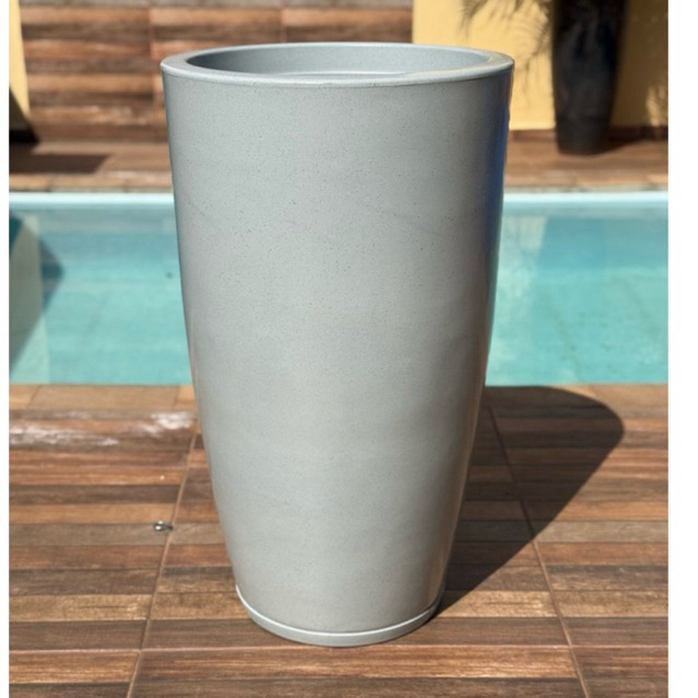 vaso de planta grande 80cm polietileno Redondo Luxo Com Prato N5 ...