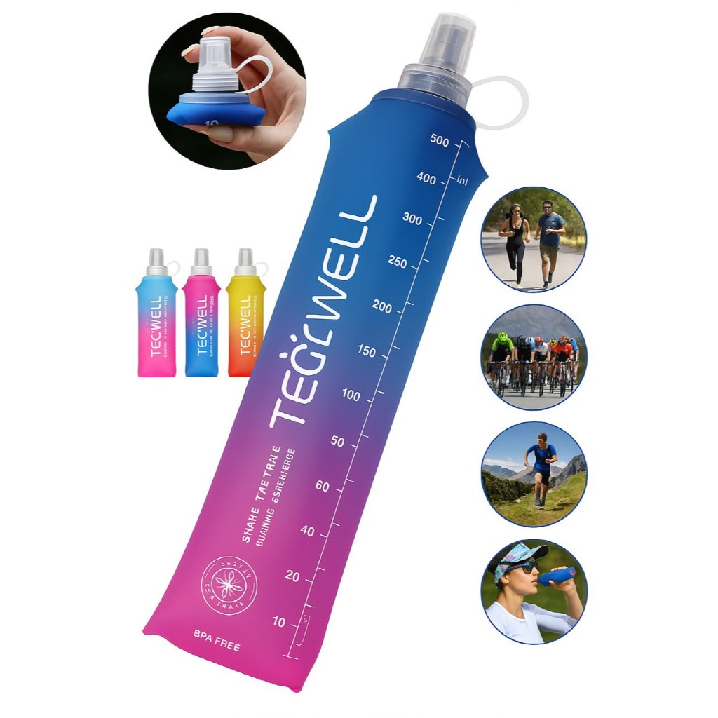 Garrafa De água Corrida Flexível 500ml Garrafa Dobravel Silicone ...