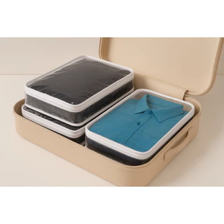 Kit Com 05 Organizador P - Pvc De Enxovais E Roupas C/ Zíper Armário Cômoda