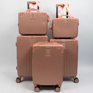 3 Malas de Bordo Viagem + 2 Frasqueiras Necessaire | Rodinhas 360 Cadeado Embutido Entrada Usb em Oferta na Shopee