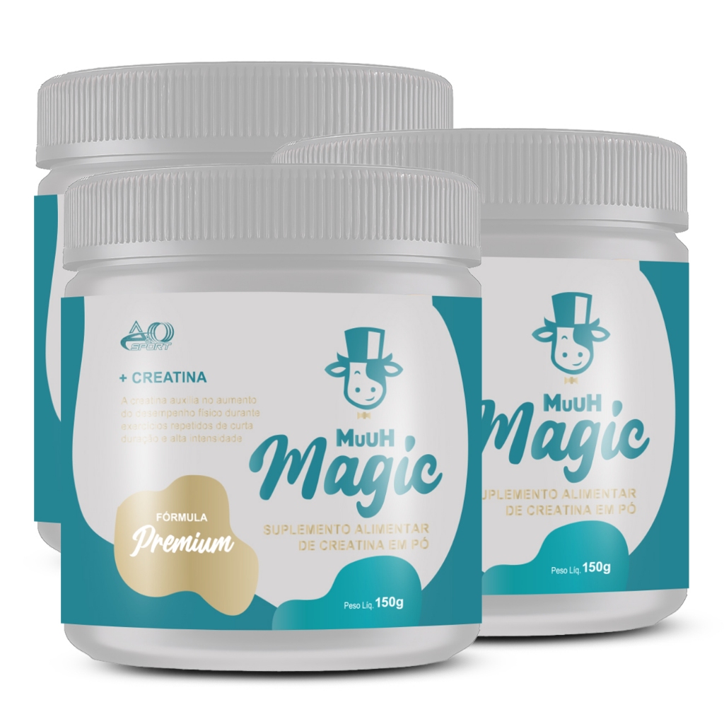 Kit 3 Magic Muuh 150g Creatina Sem Sabor Loja Oficial | Shopee Brasil
